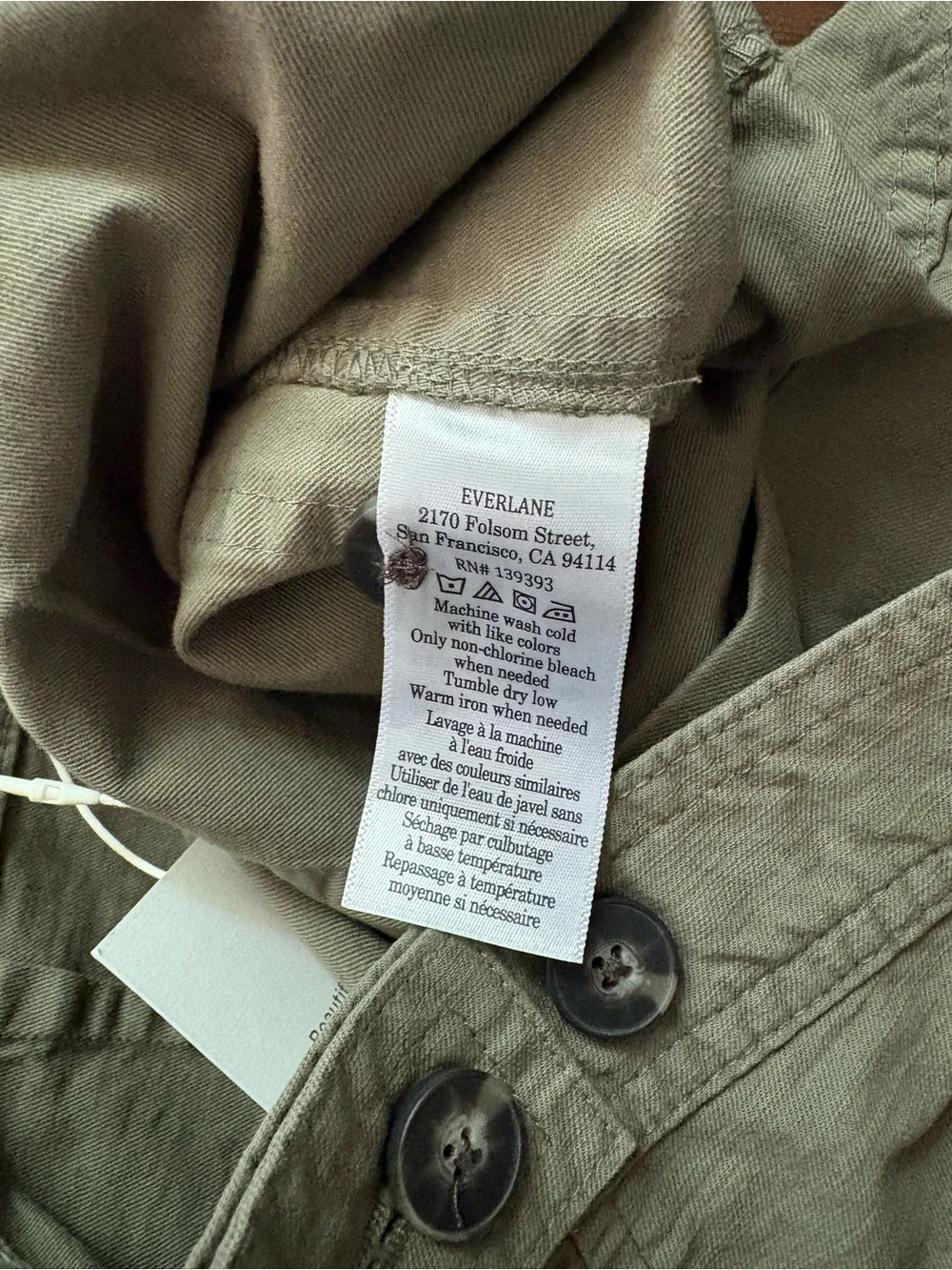 NWT EVERLANE The Fatigue Barrel Pant Kalamata Olive Green Cotton Linen Blend 6